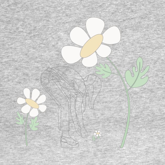 Picking Daisies- DIY Pre-printed design for embroidery T-Shirt by DearestQ